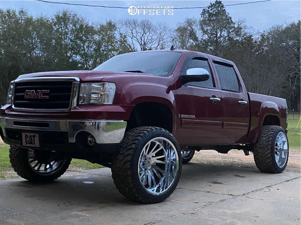 2009 GMC Sierra 1500 with 24x14 -72 Tuff T2a and 35/13.5R24 AMP Mud Terrain  Attack Mt A and Suspension Lift 7.5" | Custom Offsets