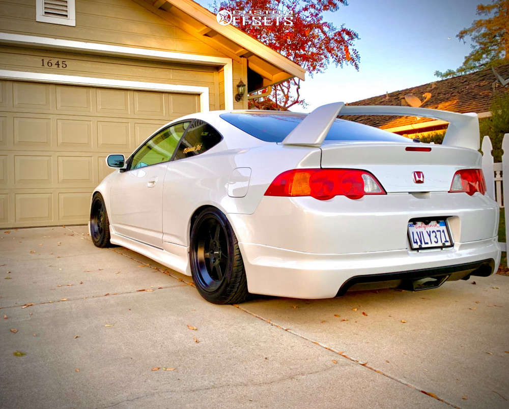 2002 Acura RSX with 17x8 15 Klutch Ml7 and 225/45R17 Presa Psas1 and  Coilovers | Custom Offsets