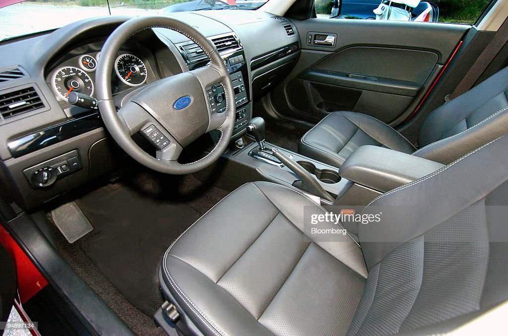 The interior of the 2006 Ford Fusion SEL V-6 is displayed during Ford...  News Photo - Getty Images
