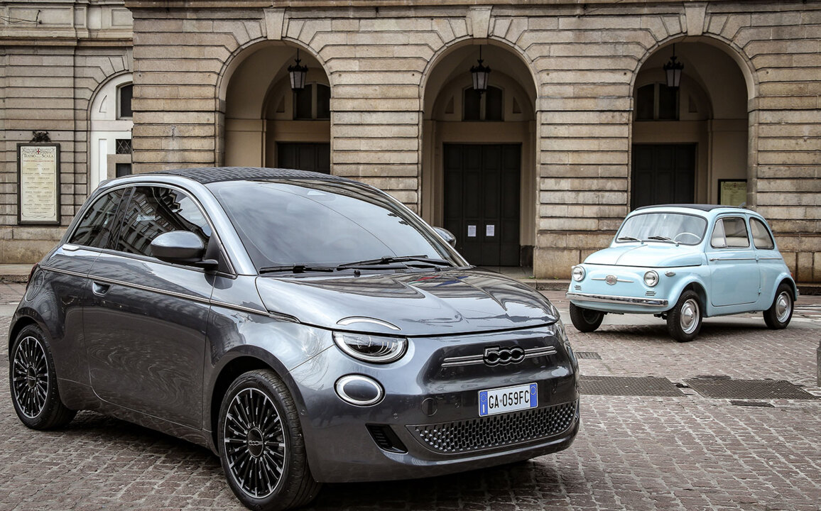 The all-new electric Fiat 500 plays a melody to pedestrians as you drive