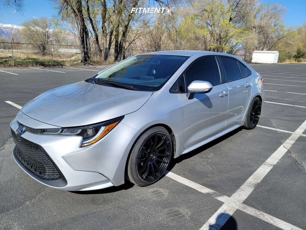 2021 Toyota Corolla Hybrid LE with 18x9.5 AVID1 AV20 and Continental 225x40  on Lowering Springs | 1624932 | Fitment Industries