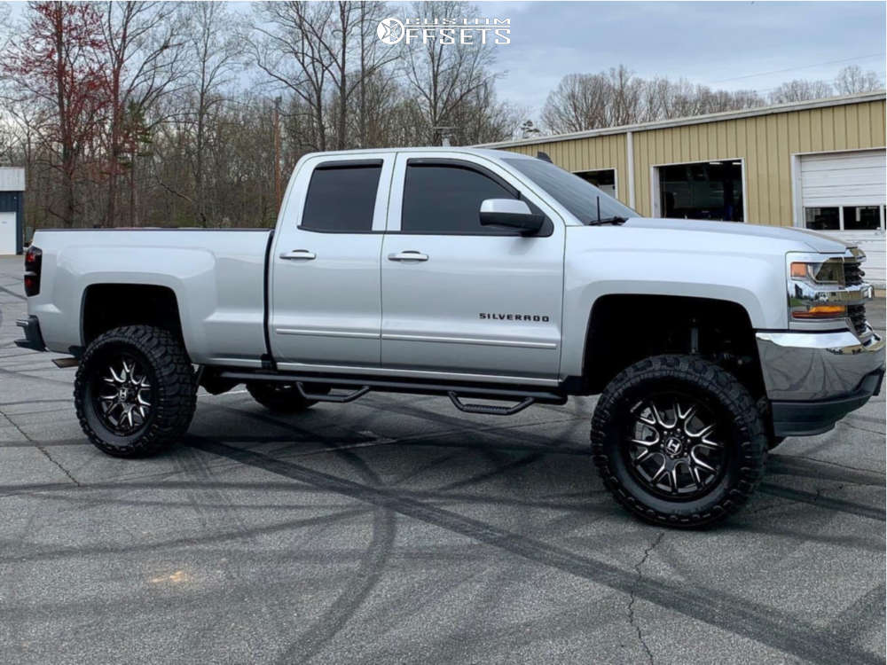 2019 Chevrolet Silverado 1500 LD with 20x9 -12 Hostile Rage and 35/12.5R20  Patriot M/t and Suspension Lift 7" | Custom Offsets