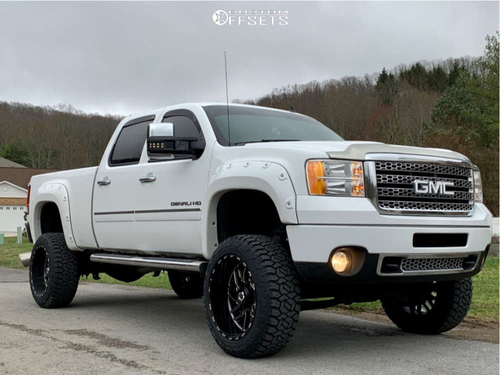 2011 GMC Sierra 2500 HD with 22x12 -44 TIS 544BM and 35/12.5R22 Fury  Offroad Country Hunter Rt and Suspension Lift 6" | Custom Offsets