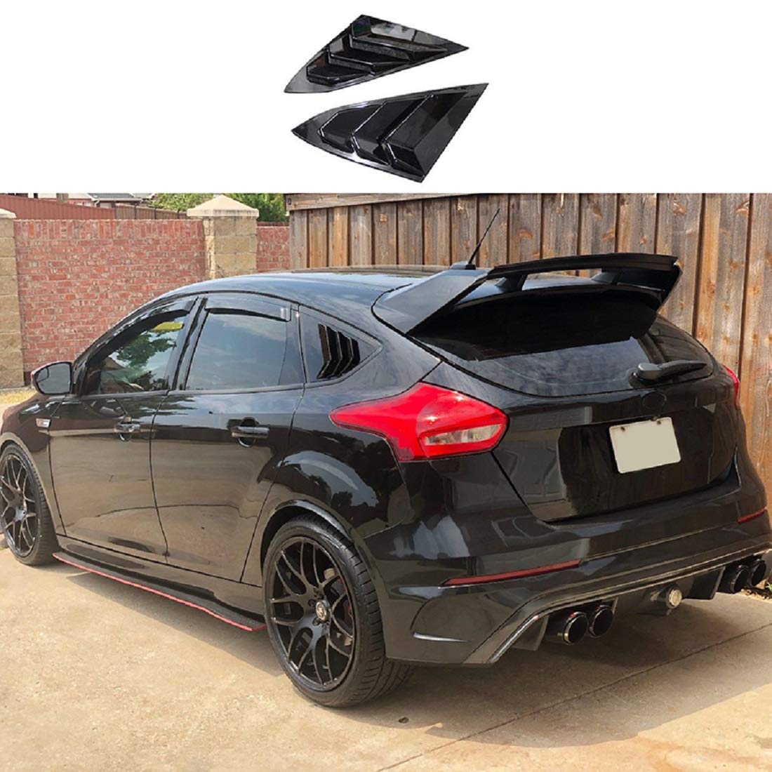 Amazon.com: ruihe fit for Ford Focus ST RS MK3 Hatchback 2PC 2012 2013 2014  2015 2016 2017 2018 Shiny Black Window Side Louvers Vent : Automotive