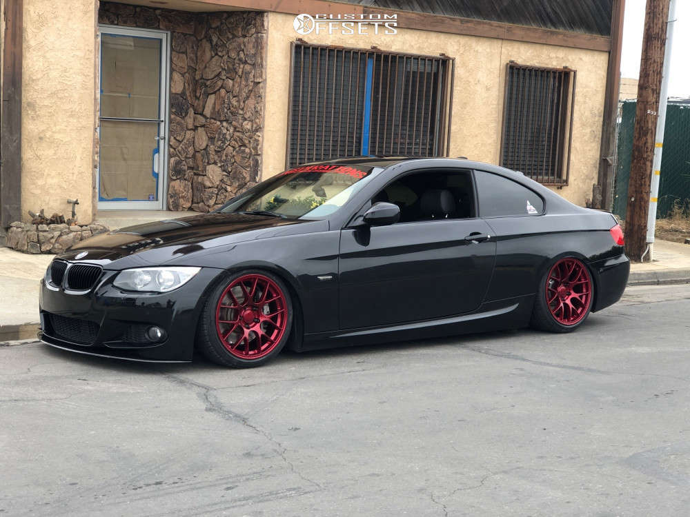 2012 BMW 335i with 18x9 30 Apex Arc-8 and 215/40R18 Land Golden Lg27 and  Air Suspension | Custom Offsets