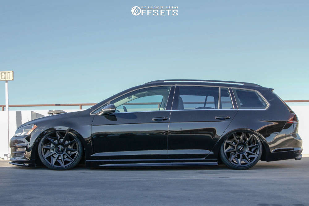 2016 Volkswagen Golf SportWagen with 19x8.5 45 Rotiform Cvt and 225/35R19  Windforce and Air Suspension | Custom Offsets