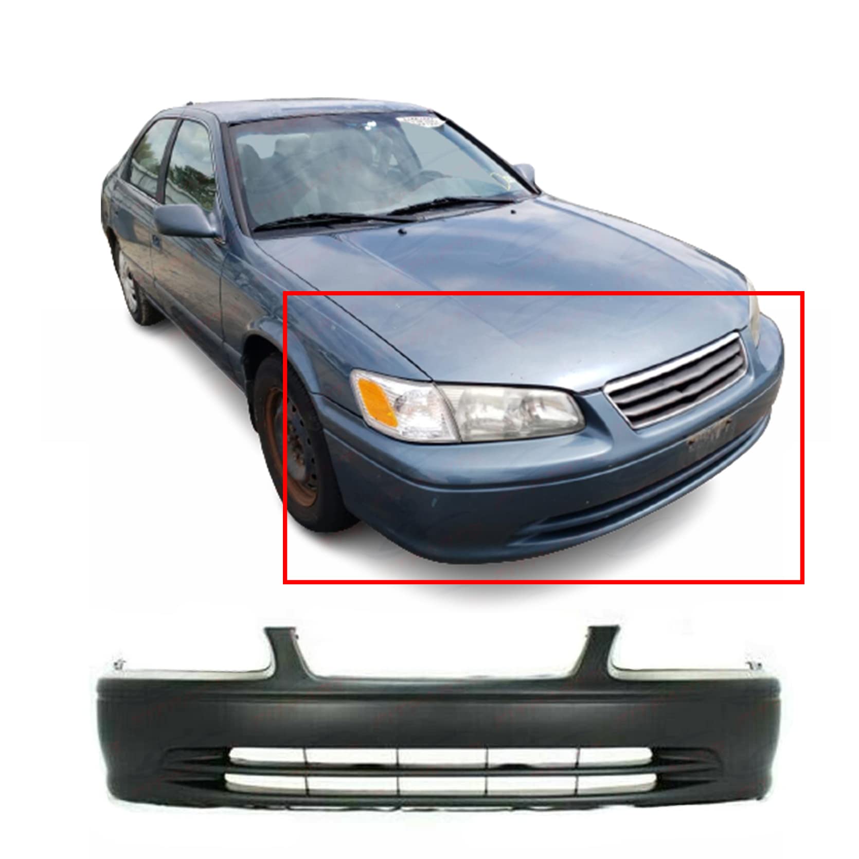 Amazon.com: Front Plastic Bumper Cover Fascia for 2000-2001 Toyota Camry CE  LE XLE Sedan 00-01. New, Primed and Ready for Paint. TO1000206 52119AA902 :  Automotive