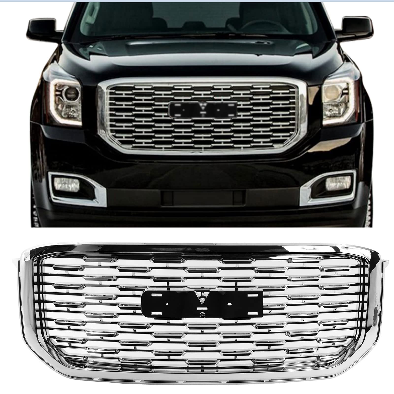Amazon.com: Grille Compatible With 2015-2020 GMC Yukon XL, Denali Style  Front Grille Grill Guard Replacement ABS Chrome by IKON MOTORSPORTS :  Automotive