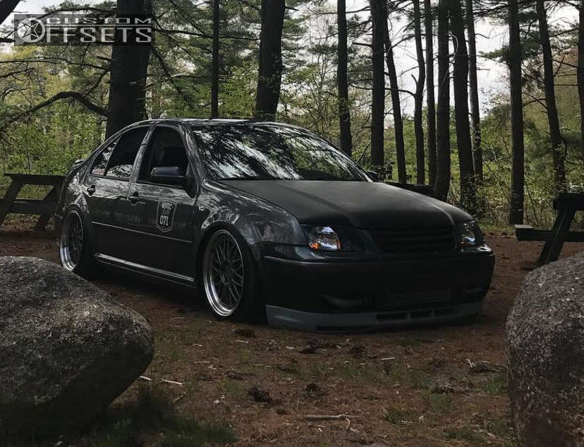2003 Volkswagen Jetta with 18x8 20 Alzor 881 and 215/40R18 Nankang Ns2 and  Air Suspension | Custom Offsets