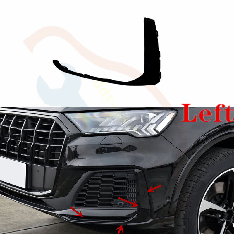 1*For Audi SQ7/Q7 S-Line 2020-2023 Glossy Black Left Front Bumper Trim  Replace | eBay