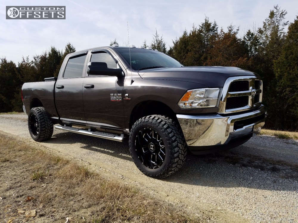 2015 Ram 3500 with 20x10 -19 Hostile Gauntlet and 305/55R20 Mastercraft  Courser Mxt and Stock | Custom Offsets