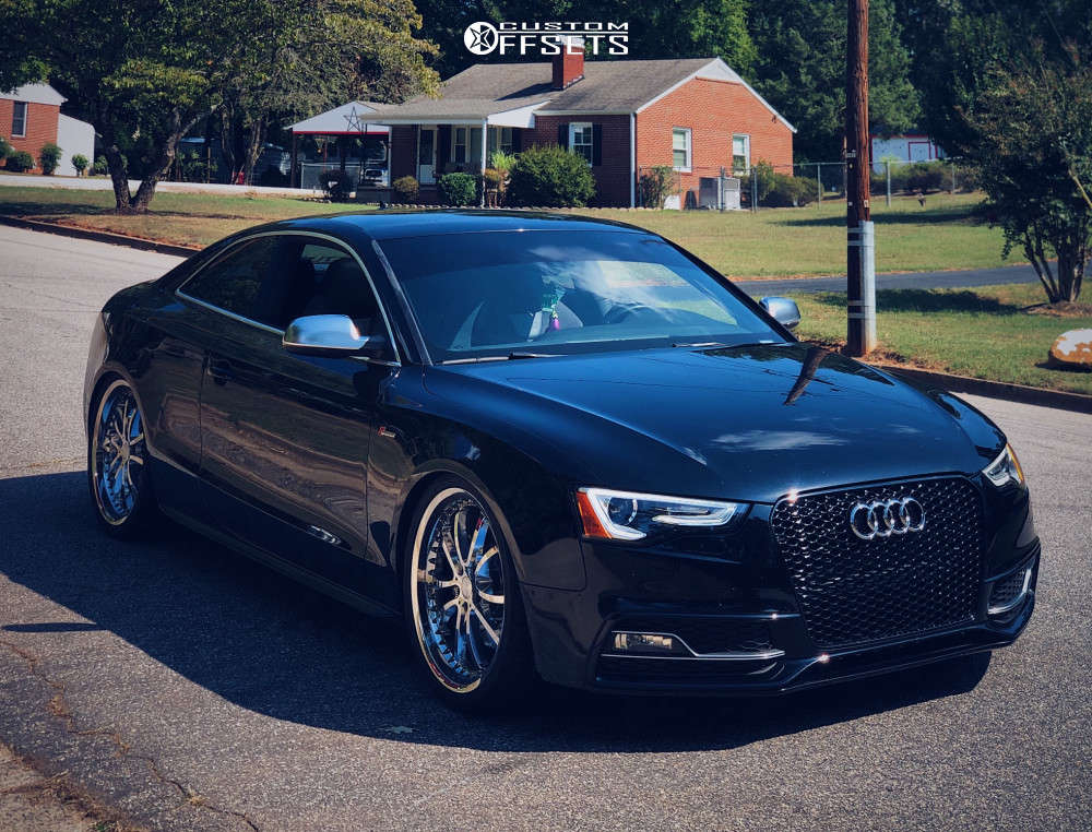 2015 Audi S5 with 20x9 25 Work Bersaglio and 275/35R20 Pirelli All Season  and Coilovers | Custom Offsets