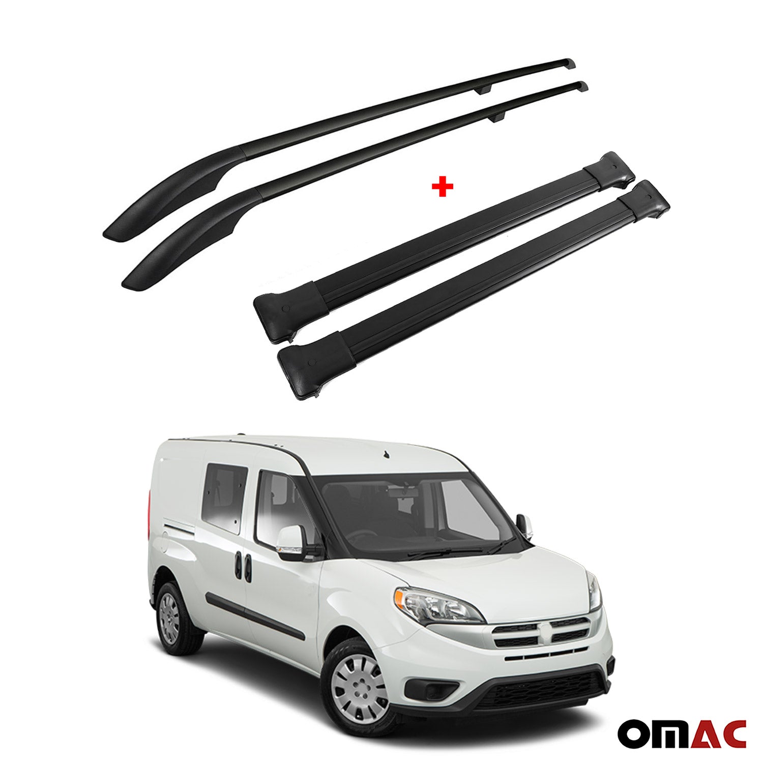 Roof Rack Rail + Cross Bars Carrier Set For Ram Promaster City 2015-2022  Black - Walmart.com