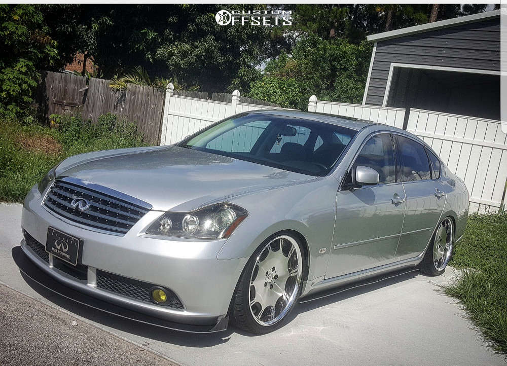 2007 INFINITI M35 with 20x8.5 25 Work Schwert Sc4 and 235/35R20 Delinte D7  Thunder and Coilovers | Custom Offsets