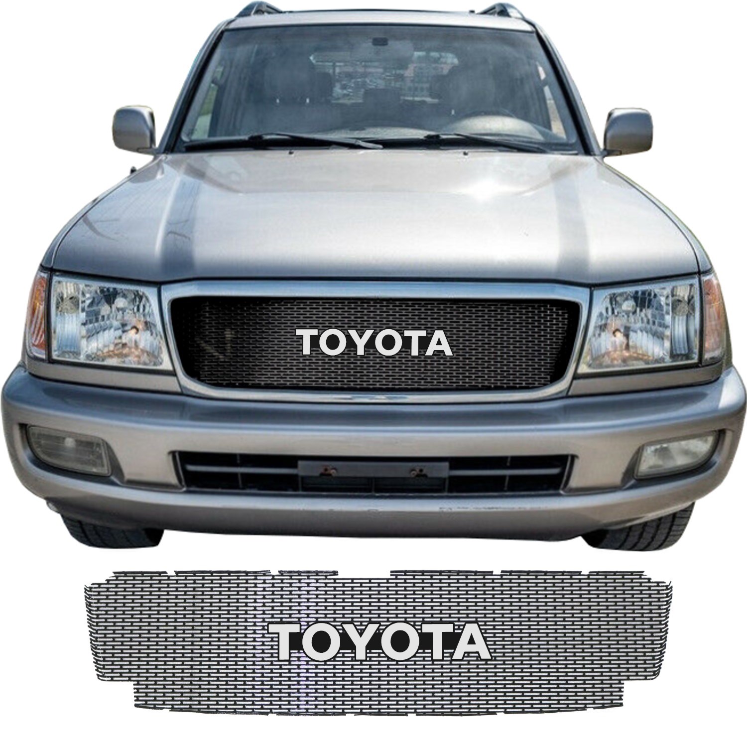 2003 - 2005 Toyota Land Cruiser Series 100 Mesh Grill Insert and Toyota  Emblem by customcargrills