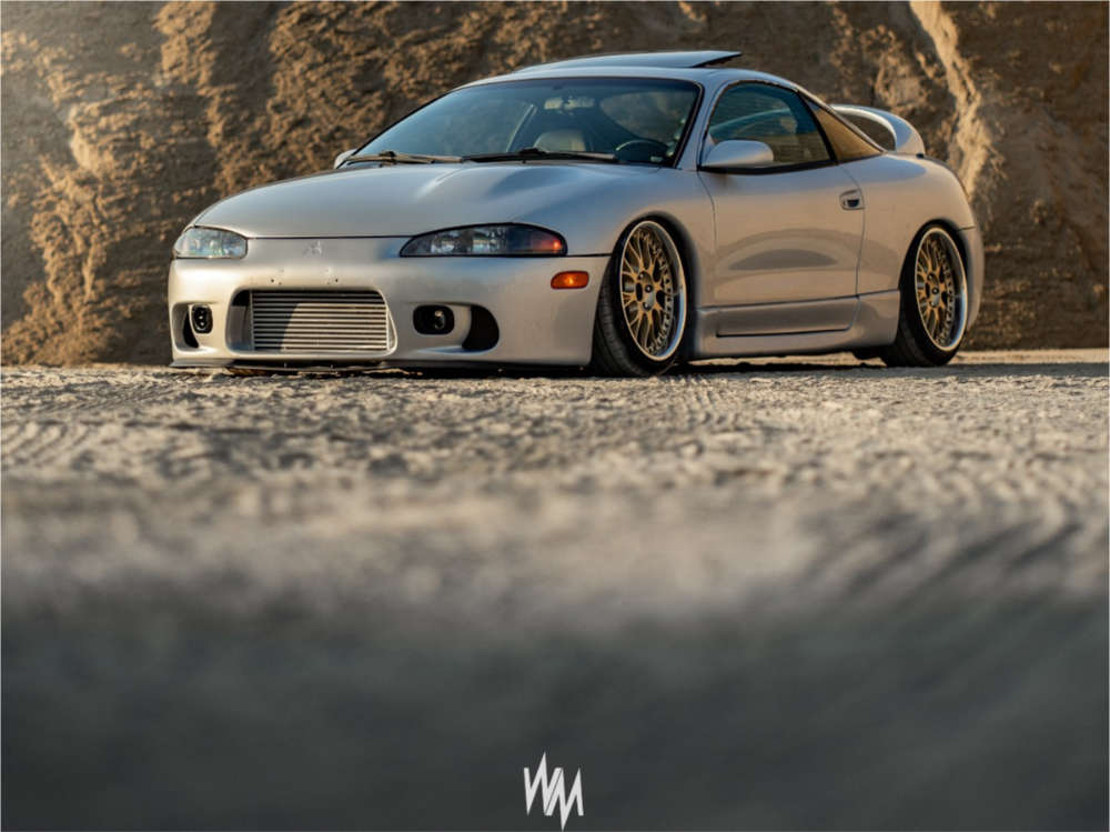 1998 Mitsubishi Eclipse with 18x10.25 40 5zigen Heidfeld 3 Piece and  225/40R18 Hifly and Air Suspension | Custom Offsets