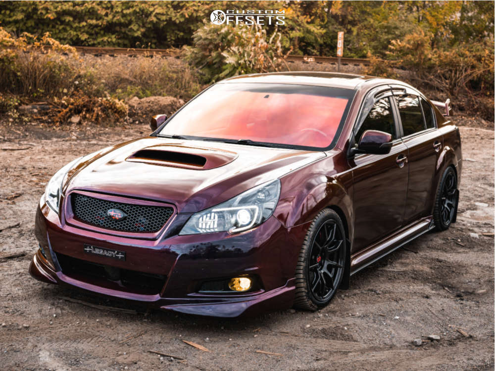 2012 Subaru Legacy with 18x9.5 40 Enkei Ts9 and 255/35R18 Michelin Cross  Climate 2 and Coilovers | Custom Offsets