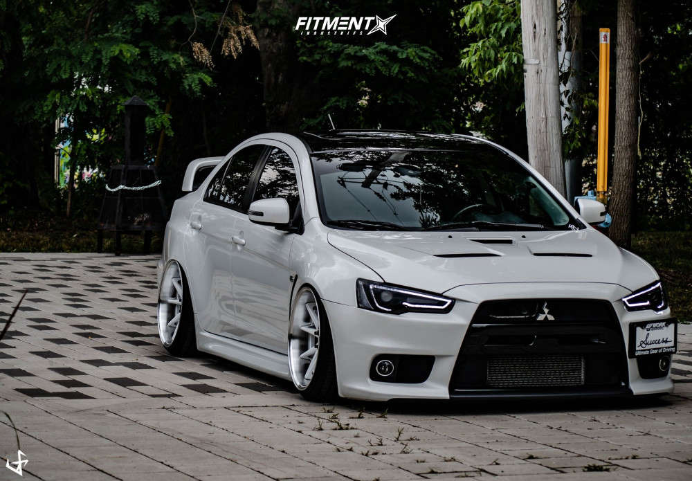 2015 Mitsubishi Lancer Evolution Final Edition with 19x11 Work Gnosis CV201  and Altenzo 235x35 on Air Suspension | 1488790 | Fitment Industries