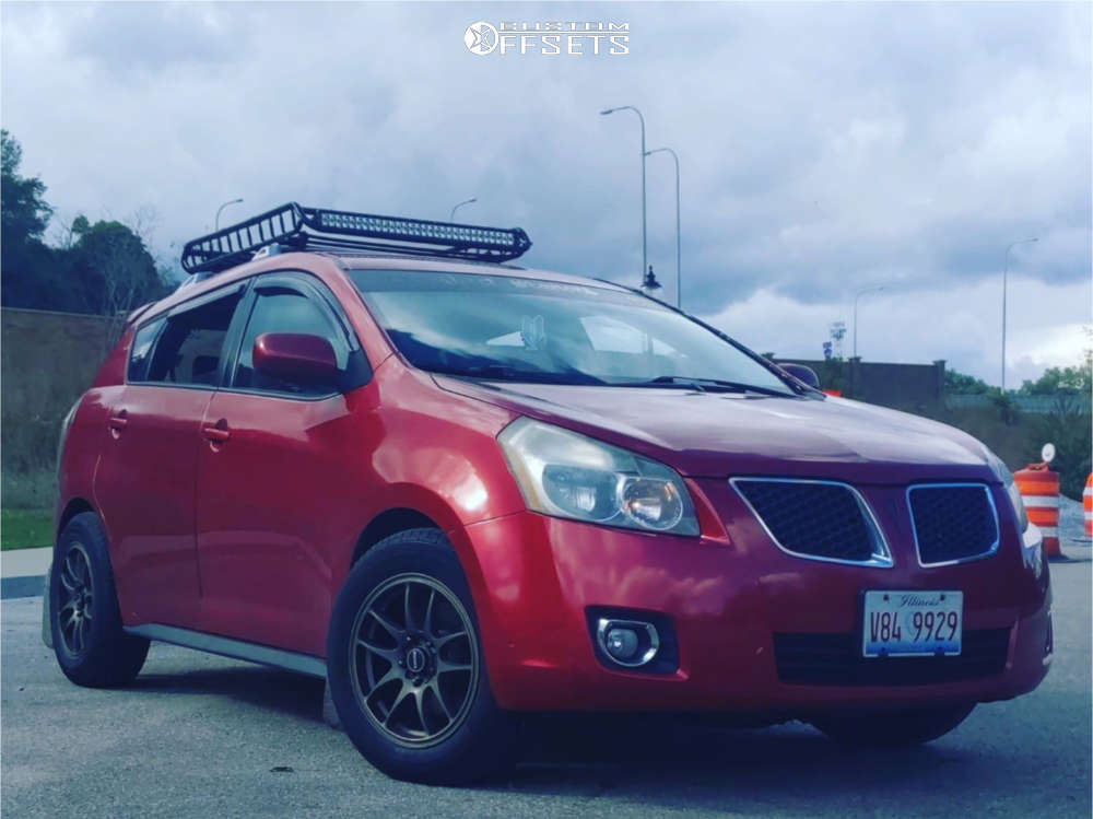 2009 Pontiac Vibe with 16x7 35 Drag Dr31 and 225/65R16 Toyo Tires Extensa  A/s Ii and Stock | Custom Offsets