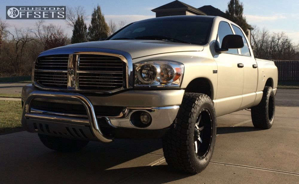 2008 Dodge Ram 1500 with 20x10 -12 Fuel Maverick and 35/12.5R20 Nitto Terra  Grappler G2 and Leveling Kit | Custom Offsets