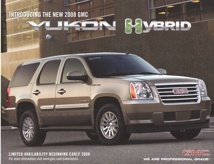 2008 GMC Yukon Hybrid Dealership Showroom Ad Flyer - Rarer than Brochure |  eBay