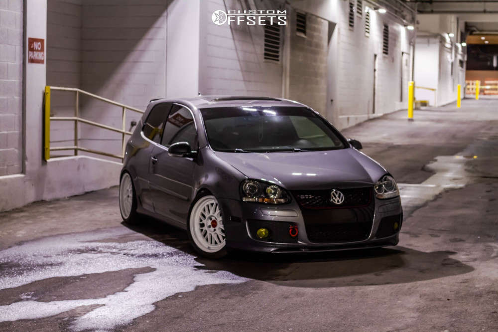 2008 Volkswagen GTI with 18x8.5 45 Alzor 881 and 225/40R18 Barum Bravuris 3  and Coilovers | Custom Offsets