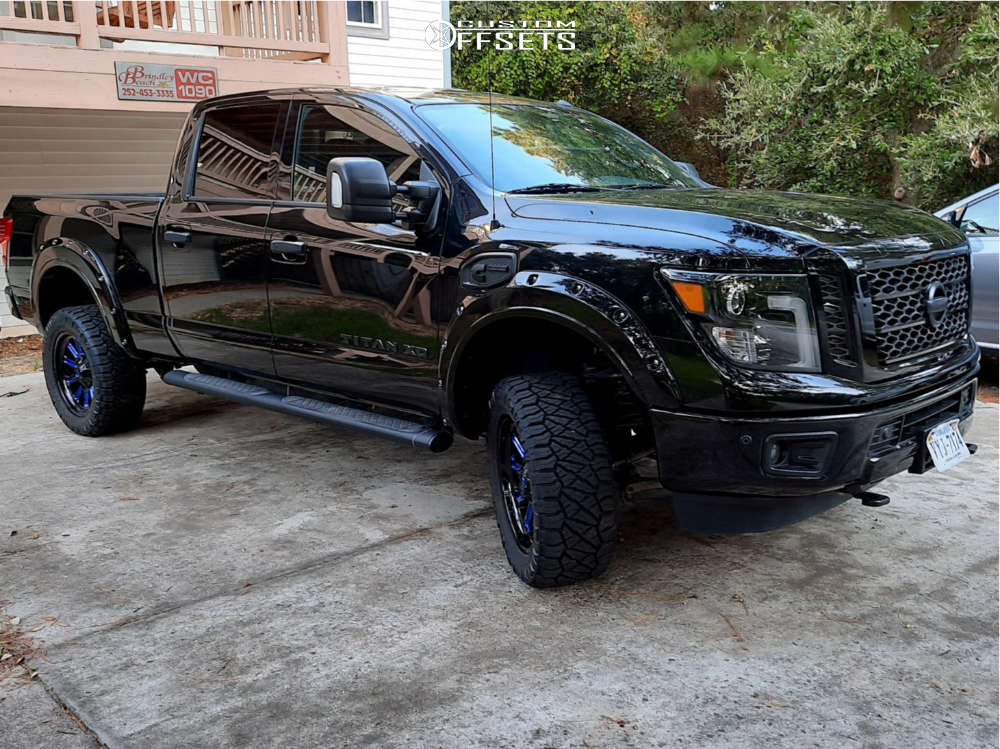 2019 Nissan Titan XD with 20x10 -20 Fuel Hardline and 33/12.5R20 Nitto  Ridge Grappler and Leveling Kit | Custom Offsets