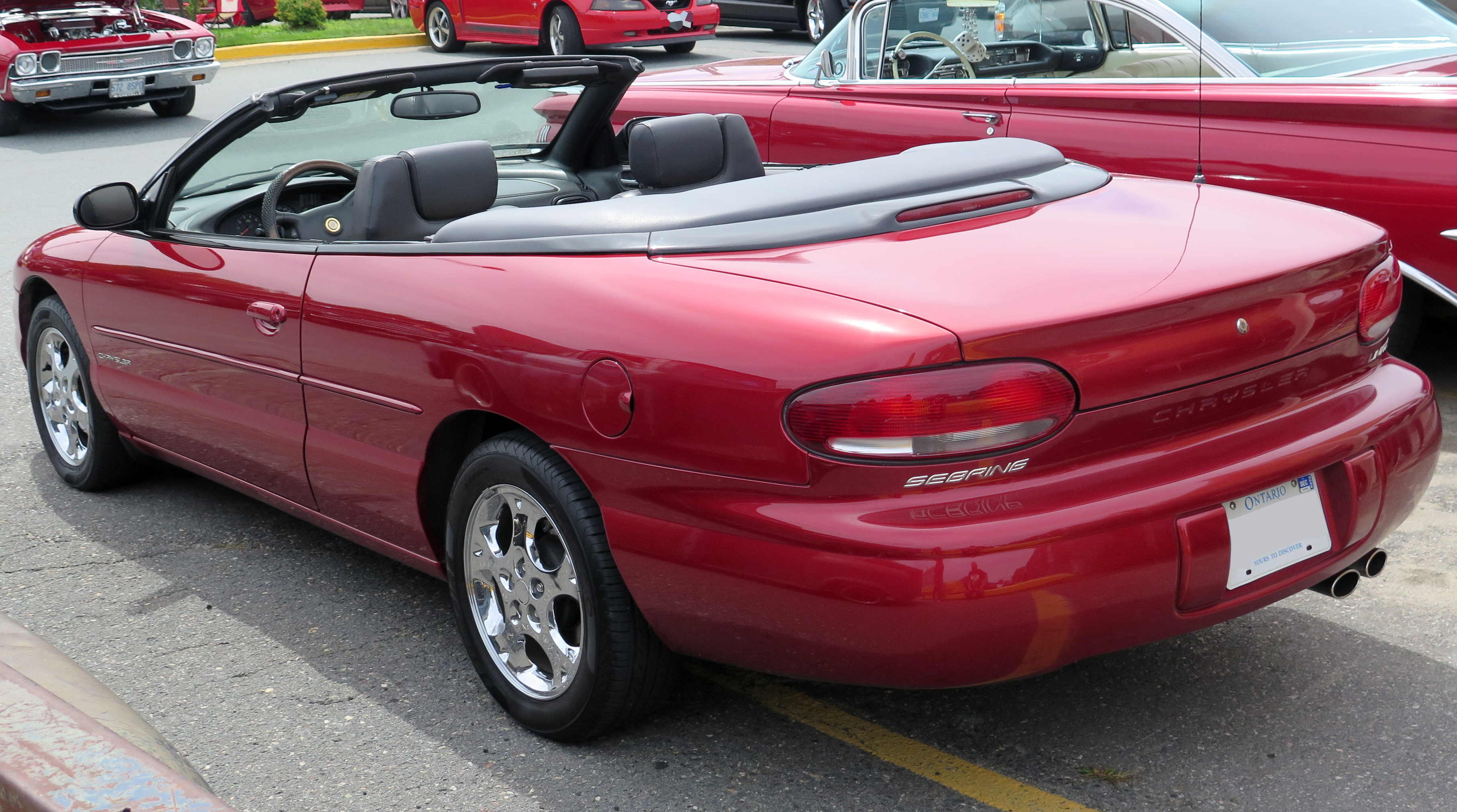 File:2000 Chrysler Sebring Limited Convertible in Inferno Red Tinted  Pearlcoat, Rear Left, 08-14-2022.jpg - Wikipedia