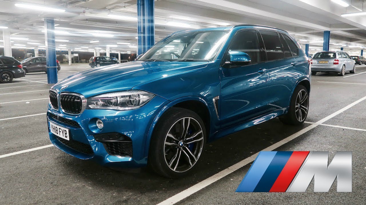 BMW X5M 2018 Long Beach Blue 4.4 Litre Twin Turbo V8 with 560bhp (£100,000  Courtesy Car) - YouTube