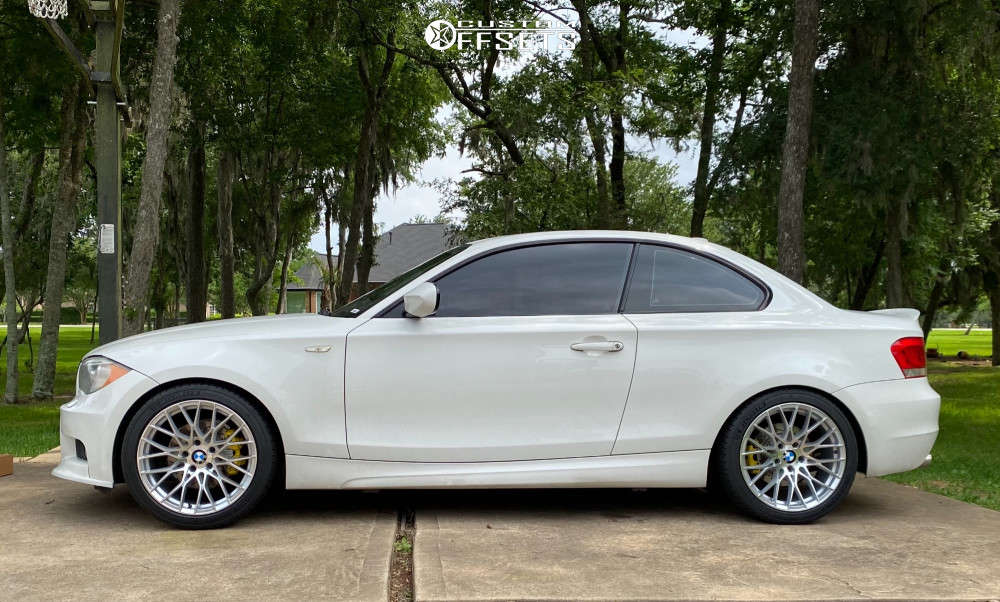 2012 BMW 128i with 18x8.5 35 Versus Racing Vs442 and 235/40R18 Michelin  Pilot Sport A/s 4 and Stock | Custom Offsets