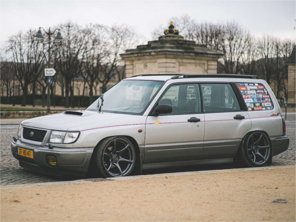 1999 Subaru Forester with 18x10.5 12 Kansei Tandem and 215/40R18 Achilles  Atr Sport and Coilovers | Custom Offsets