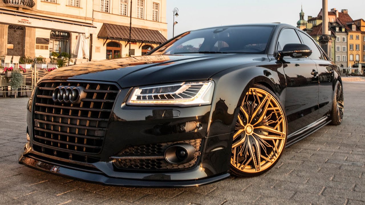 INSANE! 1000NM AUDI S8 (D4) PLUS - WHEELSPIN ON ALL FOUR! Murdered out,  Special wheels & Bodykit - YouTube