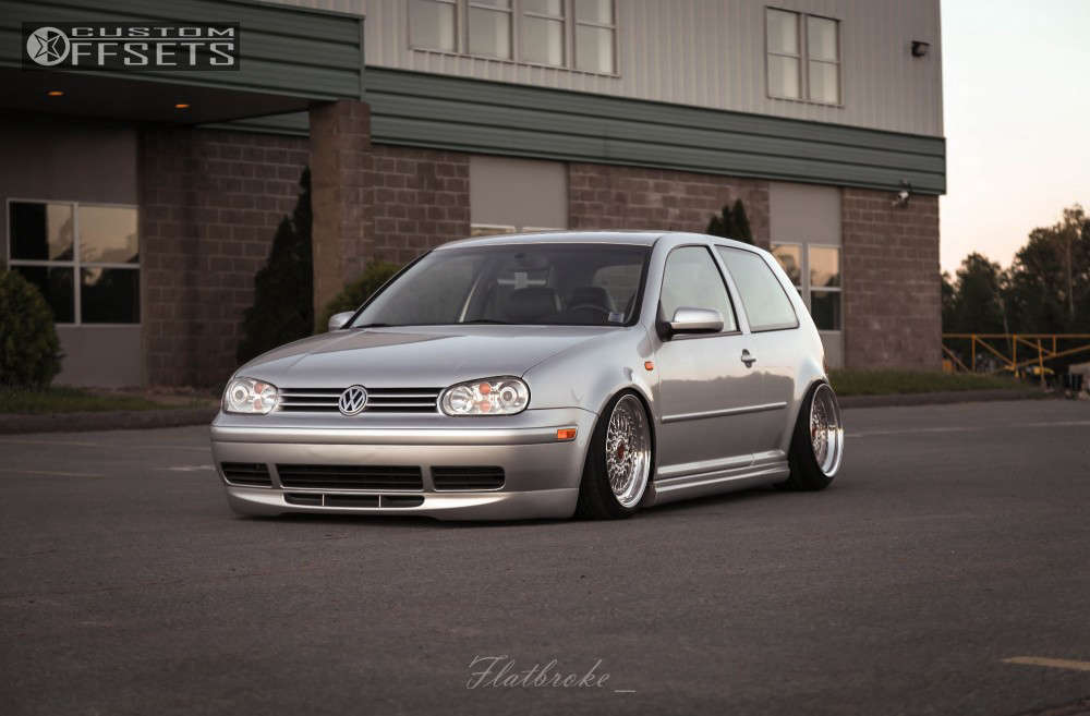 2001 Volkswagen Golf with 17x9.5 25 BBS Rs and 205/45R17 Bridgestone  Potenza and Air Suspension | Custom Offsets