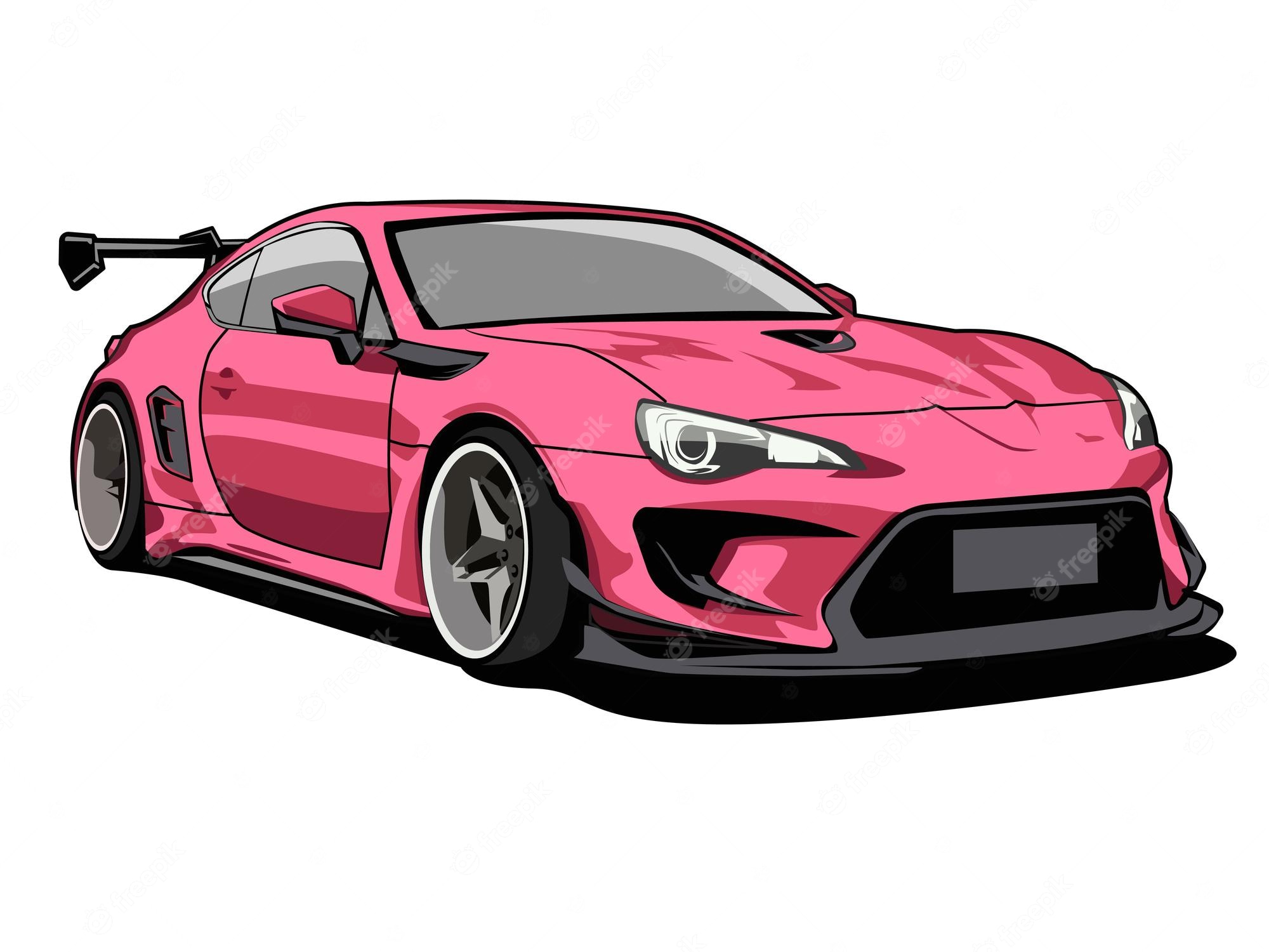 Premium Vector | Toyota 86 wide body car illustration