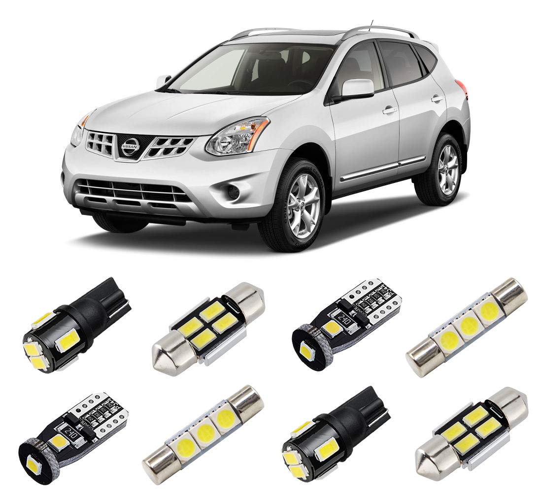 Amazon.com: BRISHINE White Interior LED Lights Kit for Nissan Rogue 2008  2009 2010 2011 2012 2013 Super Bright 6000K Interior LED Bulbs Package +  License Plate Lights and Install Tool : Automotive