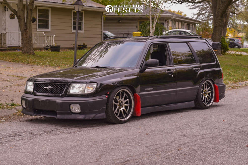 1998 Subaru Forester with 18x9.5 35 Aodhan Ds02 and 225/35R18 Continental  Contisportcontact and Coilovers | Custom Offsets
