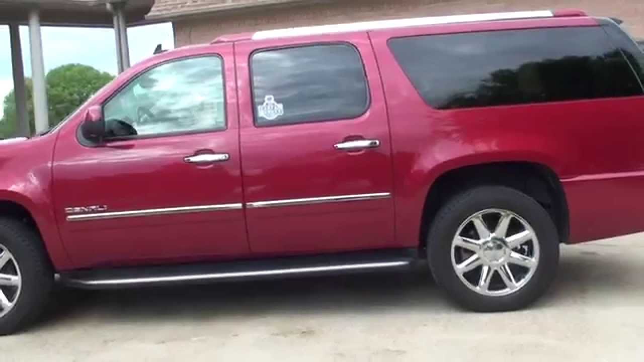 HD VIDEO 2013 GMC YUKON XL DENALI RED USED AWD FOR SALE SEE WWW  SUNSETMOTORS COM - YouTube
