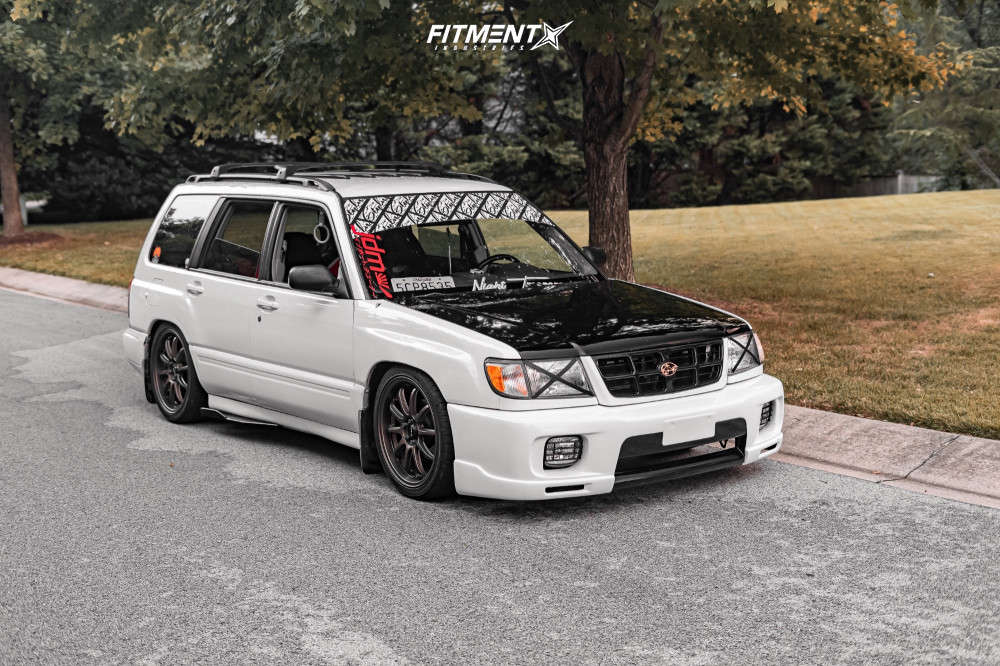 1998 Subaru Forester L with 17x8 BBS Rz and Kelly 225x40 on Coilovers |  809471 | Fitment Industries
