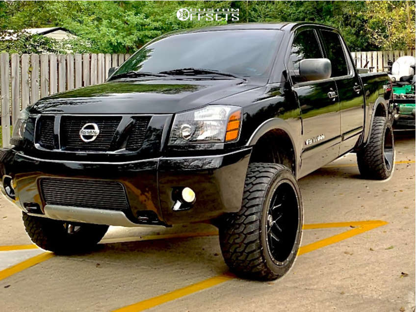 2010 Nissan Titan with 22x12 -44 Hardrock Affliction Xposed and 33/12.5R22  Atlas Priva Mt and Suspension Lift 4.5" | Custom Offsets