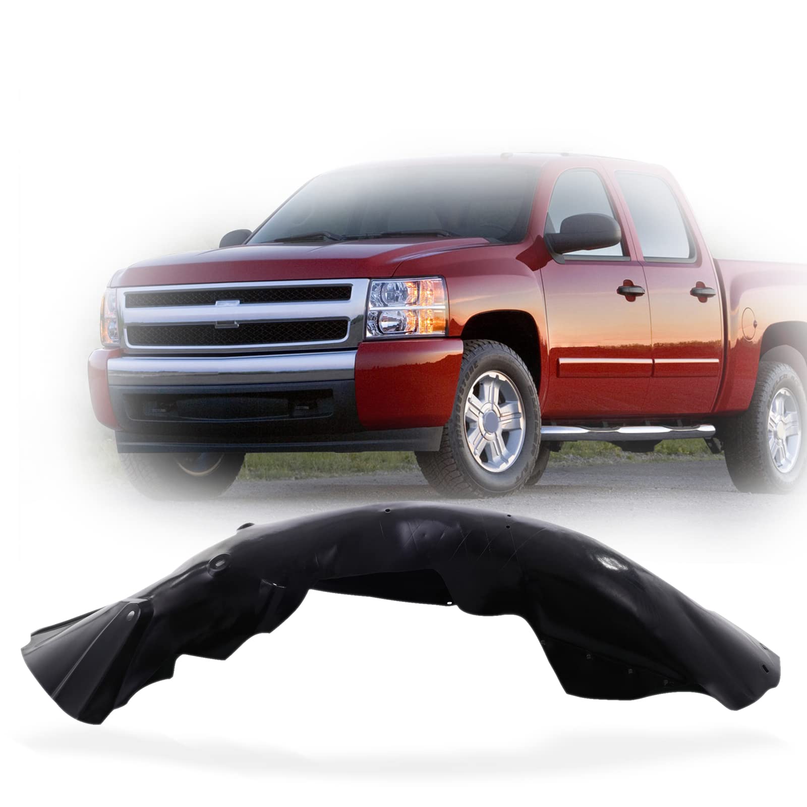 Amazon.com: Perfit Liner Front Left Driver Side Plastic Fender Liner  Compatible With 2007-2013 Chevy SIlverado 1500 Fits GM1248183 20953678 :  Automotive