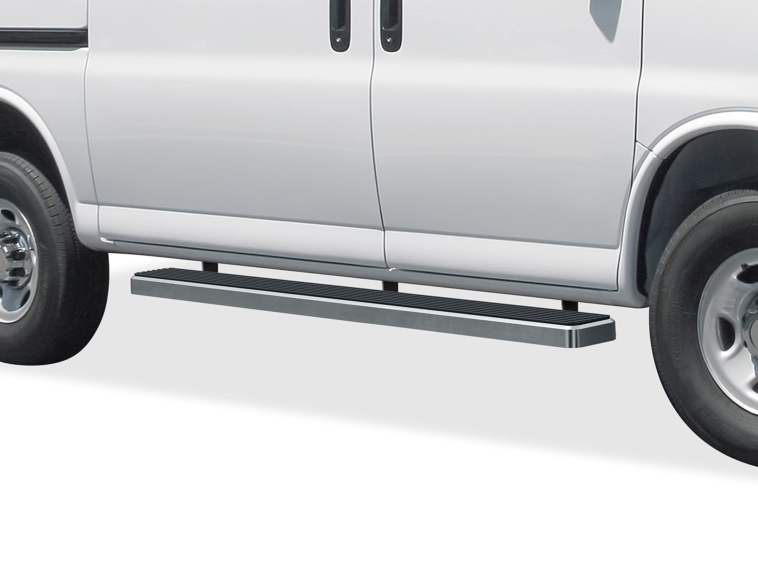 Amazon.com: APS iBoard Running Boards 6-inch Silver Compatible with Chevy  Express GMC Savana 1500 2500 3500 2003-2023 Full Size Van 3-Door (Nerf Bars  Side Steps Side Bars) : Automotive
