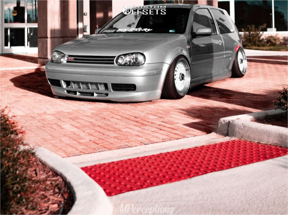 2002 Volkswagen Golf with 17x9.5 27 American Racing 398 and 205/40R17  Achilles Atr Sport 2 and Coilovers | Custom Offsets