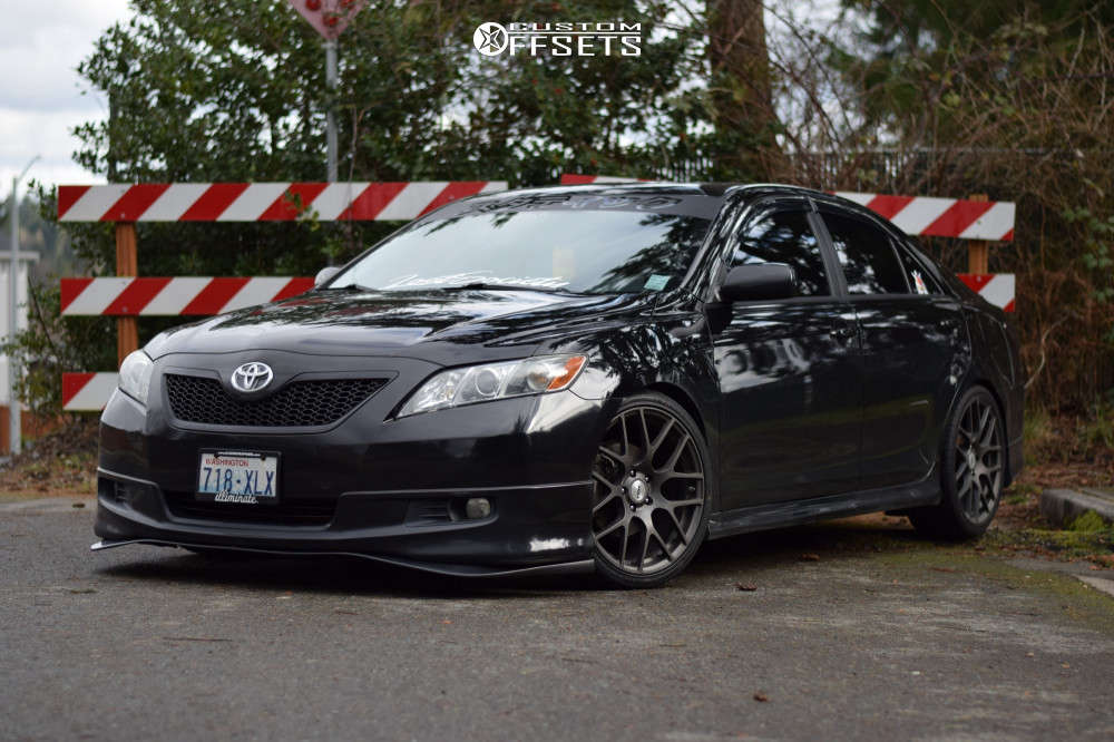 2008 Toyota Camry with 19x8 35 TSW Nurburgring and 235/35R19 Goodyear All  Season and Coilovers | Custom Offsets
