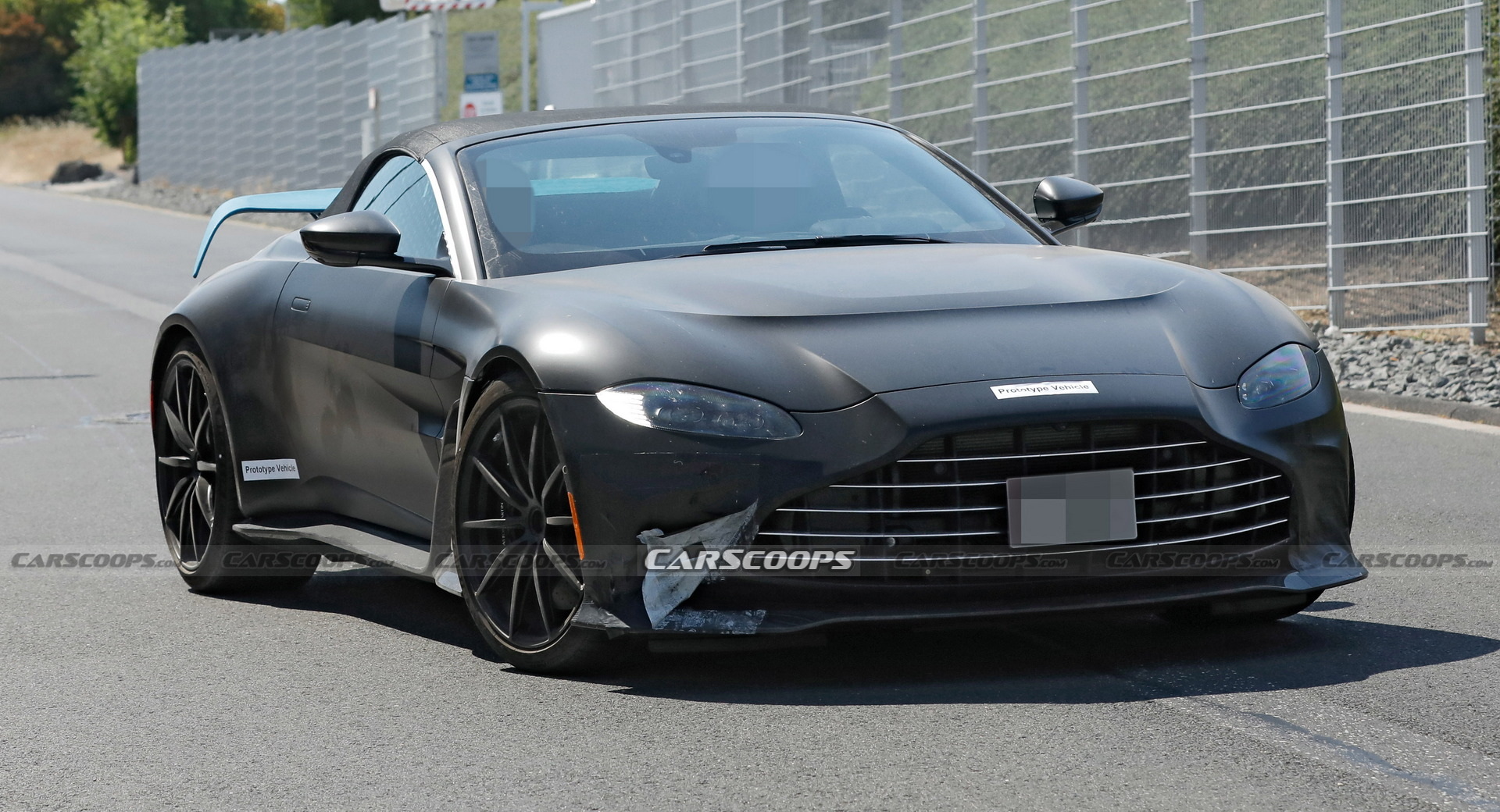 2023 Aston Martin V12 Vantage Roadster Spied All But Undisguised | Carscoops