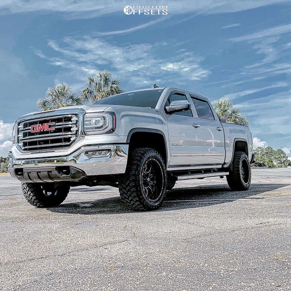 2016 GMC Sierra 1500 with 20x10 -19 Fuel Vandal and 33/12.5R20 RBP Repulsor  Mt and Leveling Kit | Custom Offsets