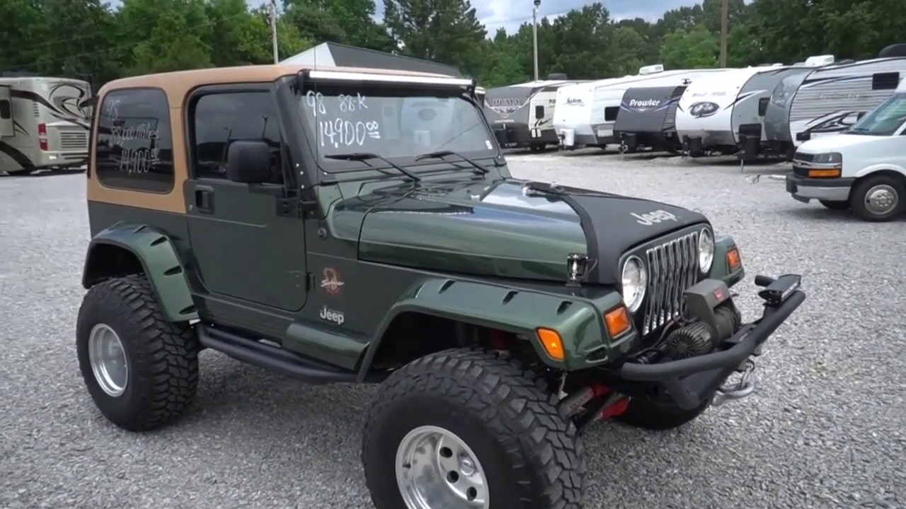 SOLD! 1998 Jeep Wrangler Sahara 4x4, Auto, 88K Miles, Lifted, Warn Winch,  4.0 Inline 6, $14,900 - YouTube