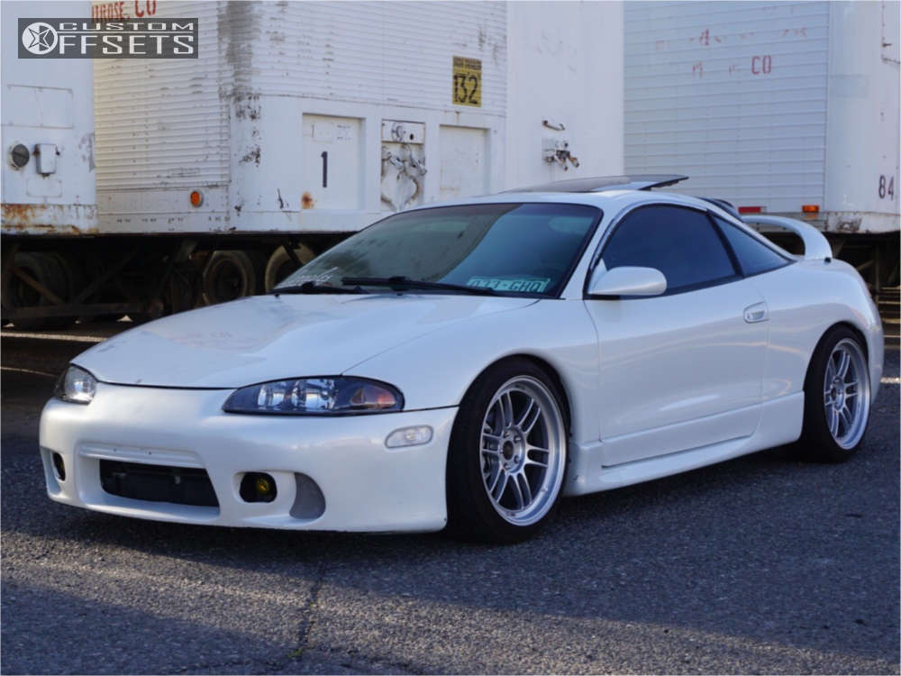 1997 Mitsubishi Eclipse with 18x9 35 Enkei RPF1 and 225/40R18 Nankang NS-20  and Coilovers | Custom Offsets