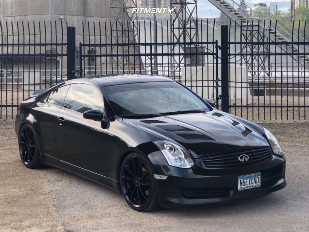 2006 INFINITI G35 2dr Coupe (3.5L 6cyl 6M) with 19x8.5 KMC Km691 and Ohtsu  245x30 on Coilovers | 702428 | Fitment Industries
