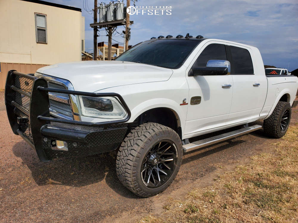 2014 Dodge Ram 3500 with 22x12 -44 Dropstars 654bm and 35/12.5R22 Nitto  Ridge Grappler and Leveling Kit | Custom Offsets
