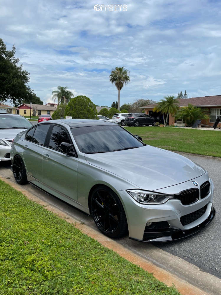 2013 BMW 328i XDrive with 19x8.5 35 Aodhan Aff7 and 235/35R19 Cosmo Mucho  Macho and Stock | Custom Offsets